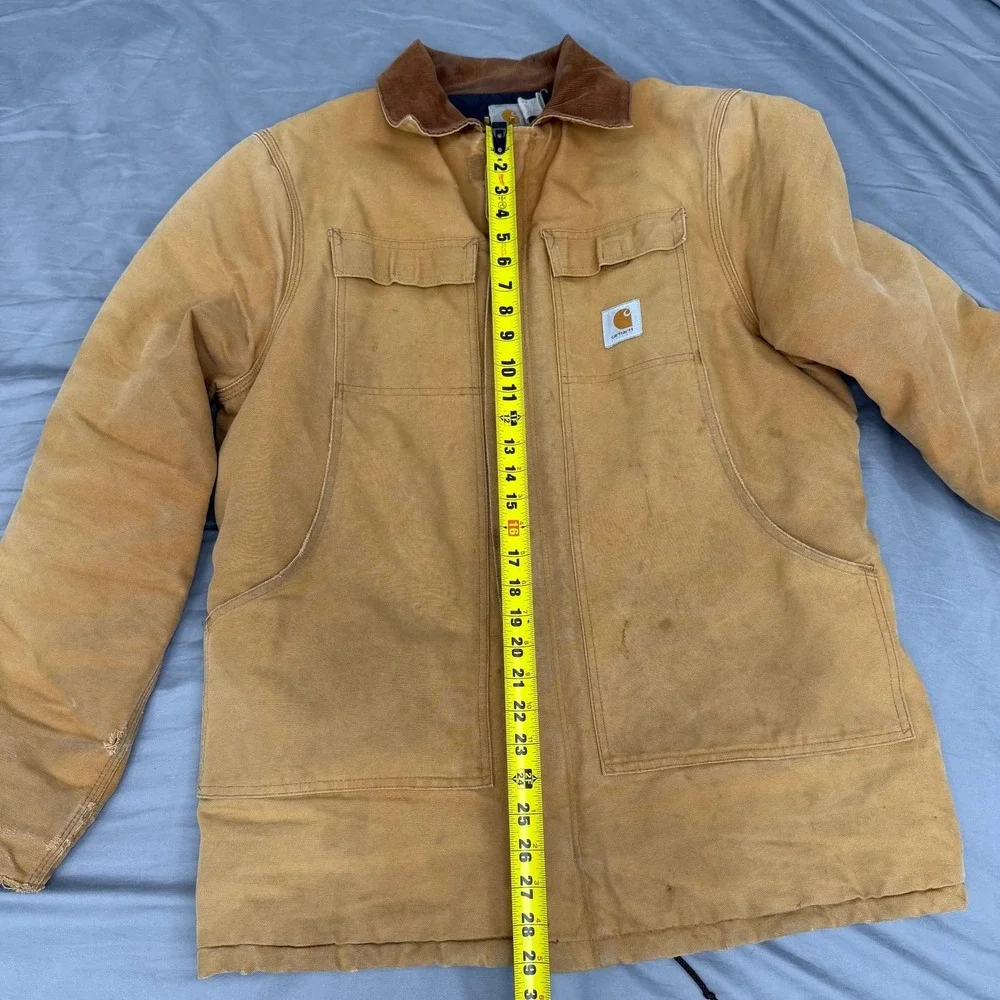 Vintage Carhartt Arctic Traditional Coat Brown Duck Canvas Distressed Mens XL
